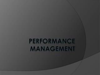 Performance Management