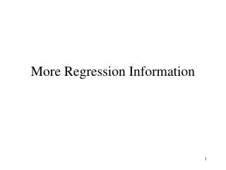 More Regression Information