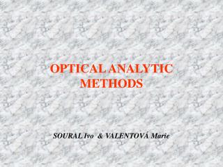 OPTICAL ANALYTIC METHODS