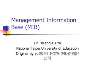 Management Information Base (MIB)