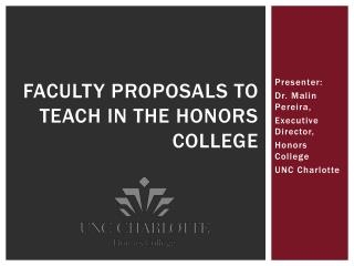 Faculty Proposals to Teach in the Honors College