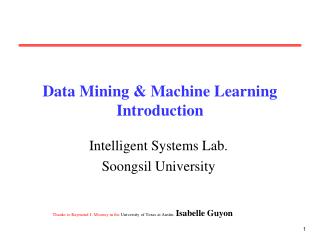 Data Mining &amp; Machine Learning Introduction