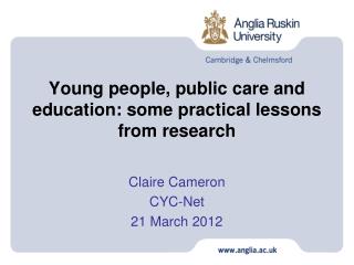 Young people, public care and education: some practical lessons from research