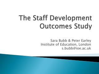 The Staff Development Outcomes Study