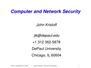 Computer and Network Security