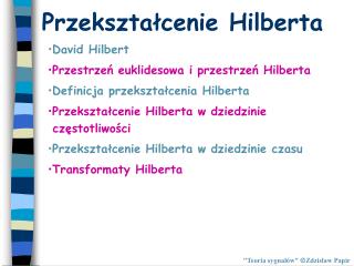 Przekształcenie Hilberta