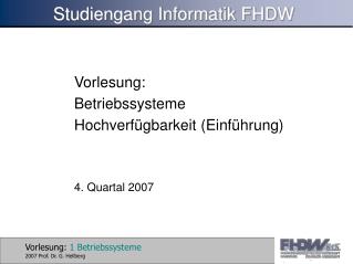 Studiengang Informatik FHDW