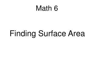 Finding Surface Area