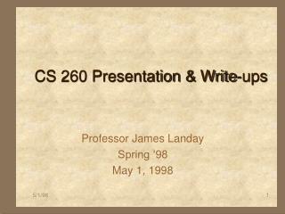 CS 260 Presentation &amp; Write-ups