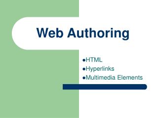 Web Authoring