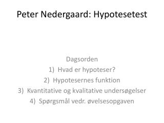Peter Nedergaard: Hypotesetest