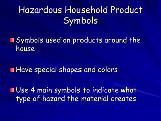 Hazardous Household Product Symbols