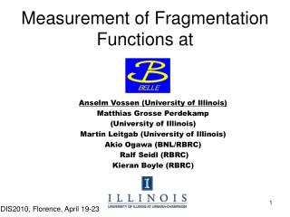 Measurement of Fragmentation Functions at