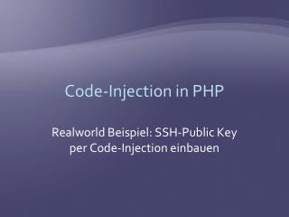 Code-Injection in PHP