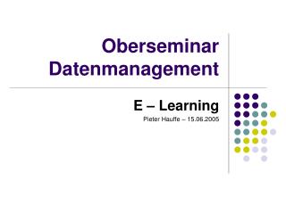 Oberseminar Datenmanagement