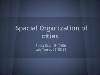 Spacial Organization of cities