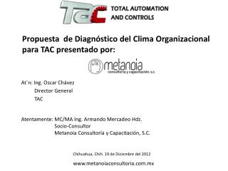 Propuesta de Diagnóstico del Clima Organizacional para TAC presentado por: