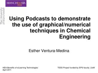 Using Podcasts to demonstrate the use of graphical/numerical techniques in Chemical Engineering