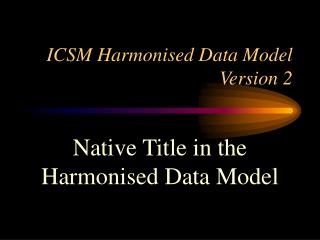 ICSM Harmonised Data Model Version 2