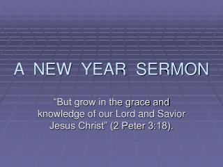 A NEW YEAR SERMON