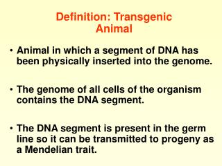 Definition: Transgenic Animal