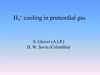 H 3 + cooling in primordial gas