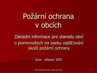 Požární ochrana v obcích