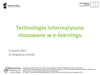 Technologie informatyczne stosowane w e-learningu