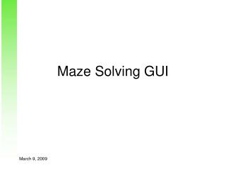 Maze Solving GUI