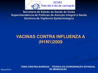 VACINAS CONTRA INFLUENZA A (H1N1)2009