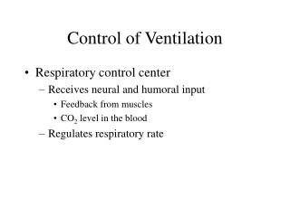 Control of Ventilation