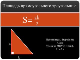 Площадь прямоугольного треугольника