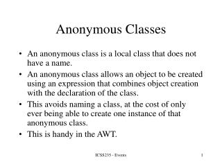 Anonymous Classes