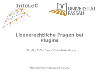 Lizenzrechtliche Fragen bei Plugins