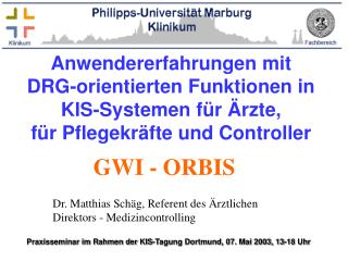 Praxisseminar im Rahmen der KIS-Tagung Dortmund, 07. Mai 2003, 13-18 Uhr