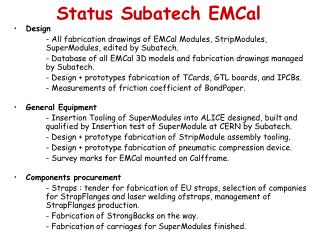 Status Subatech EMCal