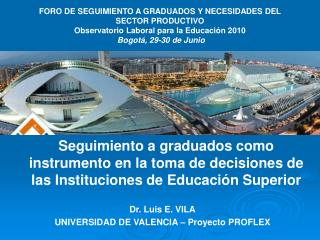 Dr. Luis E. VILA UNIVERSIDAD DE VALENCIA – Proyecto PROFLEX