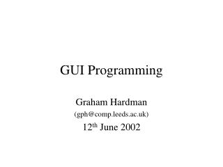 GUI Programming