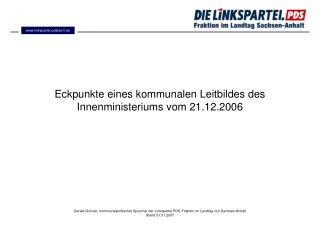 Eckpunkte eines kommunalen Leitbildes des Innenministeriums vom 21.12.2006