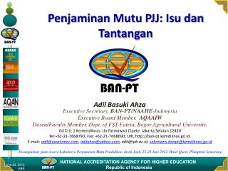 Penjaminan Mutu PJJ: Isu dan Tantangan