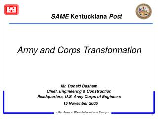 Army and Corps Transformation