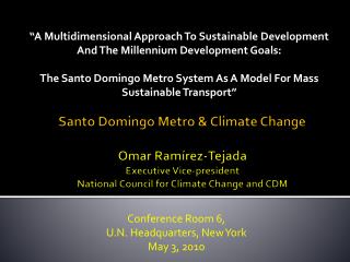 “A Multidimensional Approach To Sustainable Development And The Millennium Development Goals: