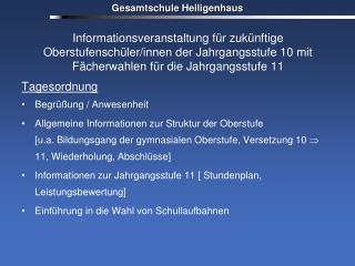 Tagesordnung Begrüßung / Anwesenheit