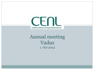 Budged 2012 Annual meeting Vaduz 1. Oct 2012