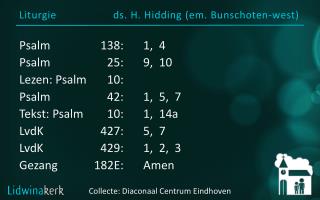 Liturgie ds . H. Hidding ( em . Bunschoten -west )