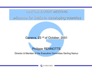 UNCTAD EXPERT MEETING e-finance for SMEs in developing countries