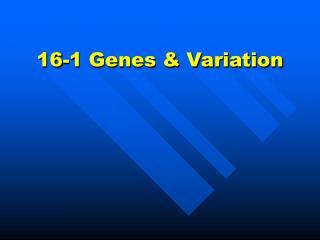 16-1 Genes &amp; Variation