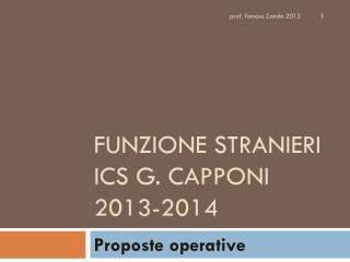 Funzione Stranieri ICS G. Capponi 2013-2014