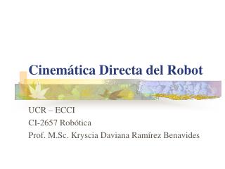 Cinemática Directa del Robot