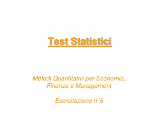 Test Statistici